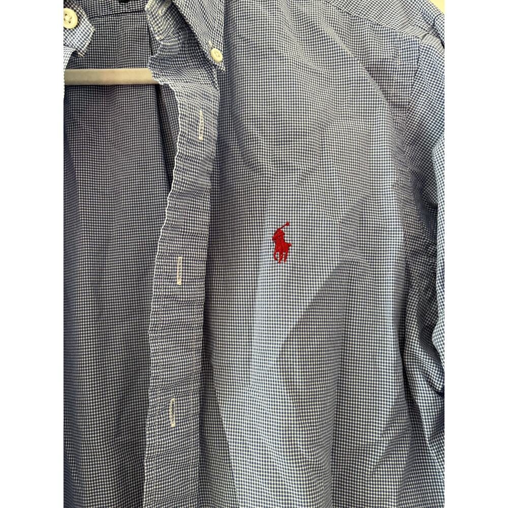Ralph Lauren Classic Fit Blue Check Button Down Shirt M - Picture 4 of 5